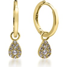 14 Ayar Altın Damla Form Mini Halka Küpe