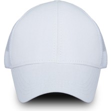 Beyaz Yazlık Fileli Arkadan Ayarlanabilir Unisex Kep Şapka