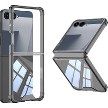 Galaxy Uyumlu Z Flip 7 Kılıf Zore Full Camlı Kıpta Kapak-Siyah