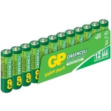 GP Greencel R03 AAA Boy İnce Çinko Kalem Pil 12'li Paket GP24G-VS12