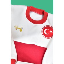 Papatya Silver 925 Ayar Gümüş Pembe Ayaklı Maşallah Bebek Iğnesi , Türkiye Armalı Bebek Eşofmanı Hediye