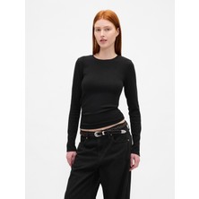 Gap Kadın Siyah Modern Crewneck T-Shirt