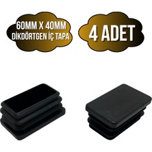 DS Yapı Dikdörtgen Demir Profil Iç Tapa Geçme Plastik Ayak Geçme Koruma PLASTIĞI(60MM x 40MM)(SİYAH)