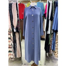 1517.1 Önü Kare Düğmeli Çıtçıtlı Gömlek Yaka Uzun Tunik Yeni Sezon #02-25#