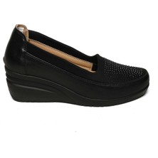 Bestello Bağcıksız Streç Detaylı Taşlı Poli Taban Comfort 018-529 Kadın Ayakkabı