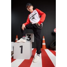 DeFacto Bisiklet Yaka Baskılı Uzun Kollu Tişört Erkek Çocuk F1961A825AU