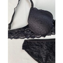 Kadın Yarım Dolgulu Dantelli Balenli Sütyen Takımı