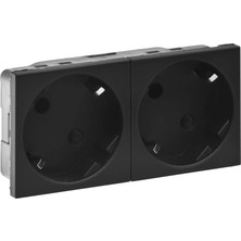 Legrand 079372L Armada Ikili Toprak Priz 45 Derece  Açılı Alm. Std , Siyah