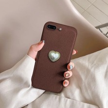 Zebana Apple iPhone 6s Plus Uyumlu Kılıf Velvix Silikon Kılıf Kahverengi