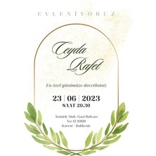 Özcan Tasarım Kişiye Özel Davetiye - Düğün Davetiye - Nişan Davetiye - Nikah Davetiye ( Zarflı ) ( 50 Adet ) Mdl 2