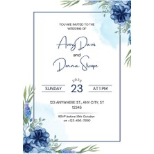 Özcan Tasarım Kişiye Özel Davetiye - Düğün Davetiye - Nişan Davetiye - Nikah Davetiye ( Zarflı ) ( 50 Adet ) Mdl 3