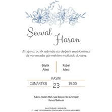 Özcan Tasarım Kişiye Özel Davetiye - Düğün Davetiye - Nişan Davetiye - Nikah Davetiye ( Zarflı ) ( 50 Adet ) Mdl 7