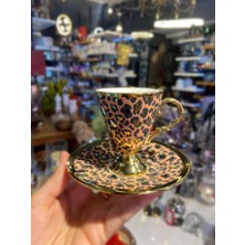 Somon Leopar Ayaklı Tek Kişilik Türk Kahvesi Fincanı