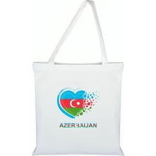 Azerbaycan Baskılı Bez Çanta - Azerbaycan Bayraklı Çanta