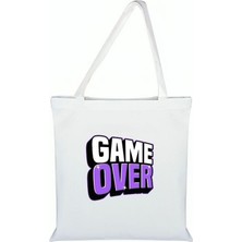 Game Over Baskılı Bez Çanta - Game Overlı Çanta