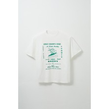 Only Happy Fish Baskılı Tshirt