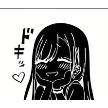 Anime Karakter Tasarımlı Araç Cam Sticker – Suya Dayanıklı Beyaz Vinil