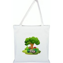 Doğa Baskılı Bez Çanta - Doğalı Çanta