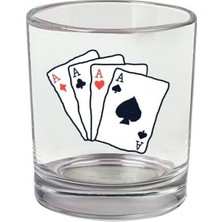 Iskambil Baskılı Viski Bardağı - Iskambil Kağıtlı Bardak