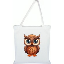 Baykuş Baskılı Bez Çanta - Baykuşlu Çanta