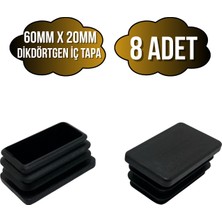 DS Yapı Dikdörtgen Demir Profil Iç Tapa Geçme Plastik Ayak Geçme Koruma PLASTIĞI(60MM x 20MM)(SİYAH)