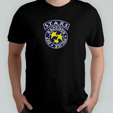 Pixxa Resident Evil Raccoon City Police Department Stars %100 Pamuklu Bisiklet Yaka T-Shirt Model 2