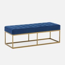 Hitit Dekorasyon Camron Gold Metal Bench Mavi