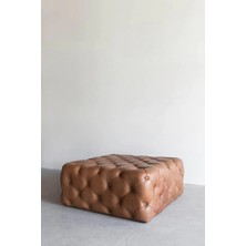 Hitit Dekorasyon Tuf Kahverengi Deri Puf & Bench