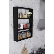 3 Katlı Duvar Rafı 43×60 cm – Mutfak Baharatlık & Kupa Düzenleyici, Banyo ve Salon Dekor Rafı
