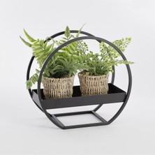 Hitit Dekorasyon Dontel Siyah Metal Saksılık