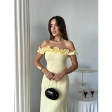 Yuna Tasarım Uzun Atlas Elbise
