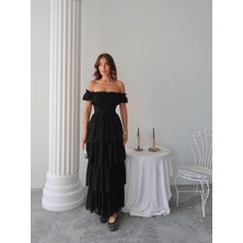 Zuzu Straplez Şifon Uzun Elbise