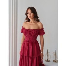 Zuzu Straplez Şifon Uzun Elbise