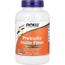Now Prebiotic Inulin Fiber, 180 Veg Capsules (650 Mg Per Capsule)
