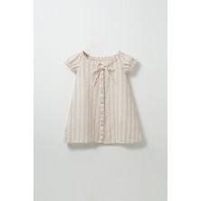 Omuz Büzgülü Müslin Elbise