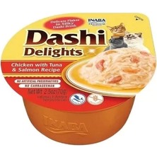 Inaba Ciao Dashi Delights Tavuklu Ton ve Somon Balıklı Kedi Çorbası 70 gr