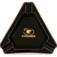 Cohiba 50. Yıl Siyah Porselen Üçlü Puro Küllüğü