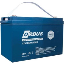 Orbus 12 Volt 100 Amper Karbon Jel Tip Akü (330X173X212 Mm)