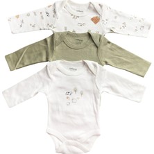 Tiffany Baby Bebek Farm Village 3'lü Uzun Kol Badi Set Ekru 51011