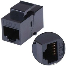 Powermaster PM-25454 RJ45 Cat6 Dişi/dişi 8p-8c Ara Kaplin Coupler Adaptör Siyah