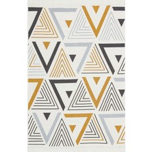 Hoom Rugs Samos Sms 18 Yellow Grey Yıkanabilir Çift Taraflı Pamuk Kilim