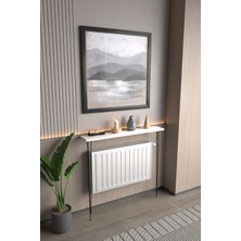 Violet Minimalist Metal Ayaklı Dar Dresuar Dekoratif Petek Üstü Dresuar 90 cm