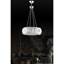 Venüs 40'lık Gümüş Kristal Taşlı Avize