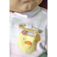 Papatya Silver Gözümün Nuru Yazılı Erkek Bebek Iğnesi 14 Ayar Altın Kaplama 925 Ayar Gümüş - UVPS900062