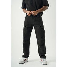 Erkek Siyah Kargo Pantolon