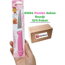 Sürbisa 61004 Sebze Bıçağı Pembe 1 Koli (12 Adet)