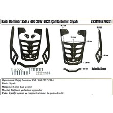 Bajaj Dominar 250-400 Arka Çanta Taşıma DEMIRI-2017-2024 Uyumlu- Siyah- 5 mm