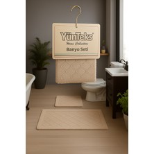 Pamuk Makarna Tufting 2'li Klozet Takımı , Banyo Seti , Banyo Paspas Seti , Su Emici ,deniz Kabuğu  Desen