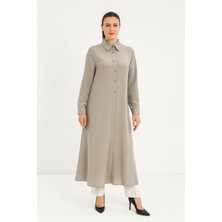 1552 Önden Gizli Düğmeli Gömlek Yaka A Kesim Tunik Kap #05-25#