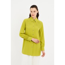 61058 Göğsü Çiçek Detaylı Önden Düğmeli Pamuklu Gömlek #06-25#